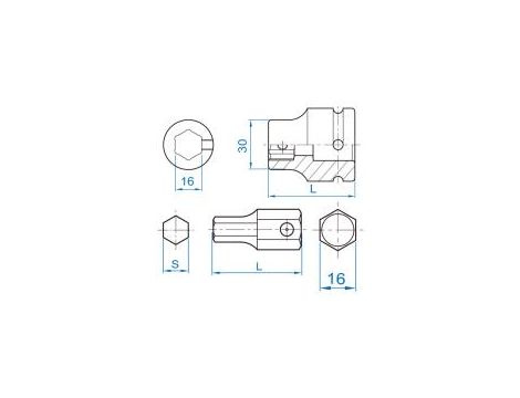 King Tony - UCHWYT UDAROWY 3/4" Z MOCOWANIEM DO DO BITÓW UDAROWYCH 16mm - 609616M - 2