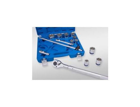 King Tony - ZESTAW NASADEK 3/4" 14cz. KRÓTKIE 6-kąt. 22 - 50mm Z GRZECHOTKĄ I AKCESORIAMI, WALIZKA - 6314MR12 - 2