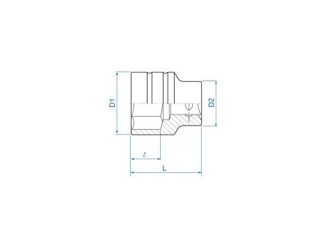 King Tony - NASADKA KRÓTKA 3/4" 20mm x 50mm 6-kąt. Cr-V - 633520M - 2