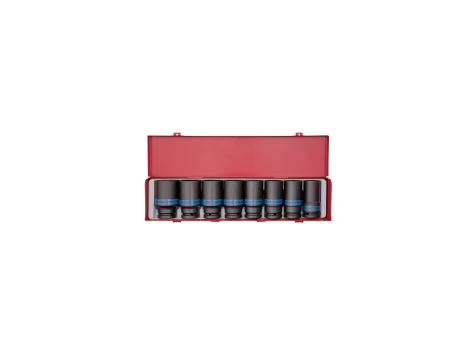 King Tony - ZESTAW NASADEK UDAROWYCH 3/4" 8cz. DŁUGIE 6-kąt. 26 - 38mm, KASETA - 6410MP