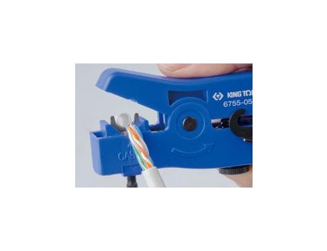 King Tony - ŚCIĄGACZ IZOLACJI DO PRZEWODÓW SIECIOWYCH UTP/STP (2.6 - 8.0mm) I TELEFONICZNYCH (RJ-45, RJ-11/12) - 6755-05 - 2