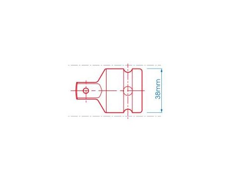 King Tony - REDUKCJA UDAROWA 3/4"F (OTWÓR) x 1/2 M (TRZPIEŃ), Z KULKĄ ŚR.38mm - 6874P - 2