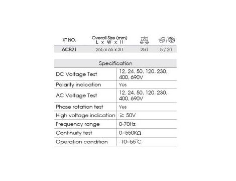 King Tony - MIERNIK NAPIĘCIA CYFROWY AC/DC I CIĄGŁOŚCI OBWODU - 6CB21