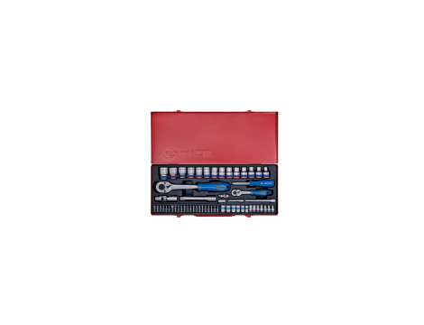 King Tony - ZESTAW NASADEK 1/4"+1/2" Z BITAMI 58cz.4 - 24mm 6-KĄT. Z GRZECHOTKĄ, KASETA - 7558MR - 2