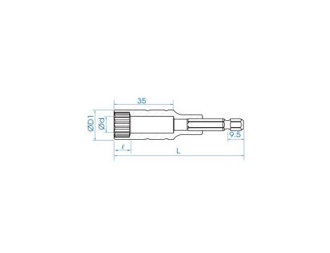 King Tony - NASADKA DŁUGA 12-KĄTNA DO WKRĘTAREK 1/4" 19mm x 80mm - 76B819M - 2