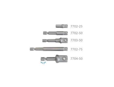 King Tony - UCHWYT TRZPIENIOWY DO WKRĘTAREK 1/4" CALOWY 1/2" x 50mm, ZACZEP KULKOWY - 7704-50
