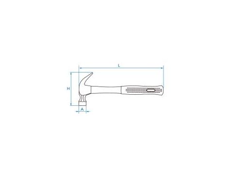 King Tony - MŁOTEK STOLARSKI Z TRZONKIEM Z WŁOKNA SZKLANEGO 680g - 7861-24 - 2