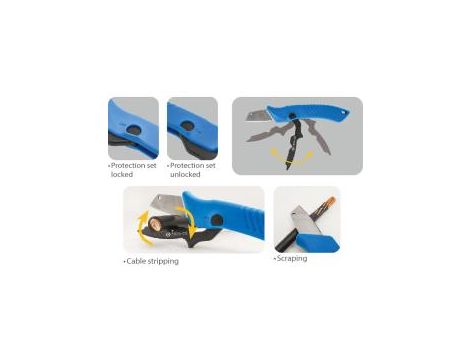 King Tony - NÓŻ DO ŚCIĄGANIA IZOLACJI Z KABLI Z OSŁONĄ OSTRZA - 7935-08