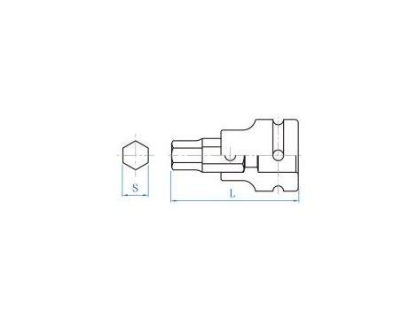 King Tony - NASADKA UDAROWA Z KOŃCÓWKĄ HEX 1" 19mm x 93mm - 809622M19H - 2