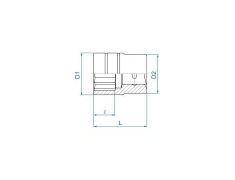 King Tony - NASADKA KRÓTKA 1" 46mm x 73mm 12-kąt. Cr-V - 833046M - 2