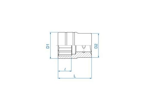 King Tony - NASADKA KRÓTKA 1" CALOWA 1-7/16" x 65mm 12-kąt. Cr-V - 833046S - 2