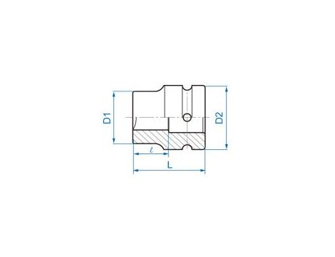 King Tony - NASADKA DŁUGA UDAROWA 1" 19mm x 60mm, 4-kąt, DO OSI TYLNEJ - 851419M - 2