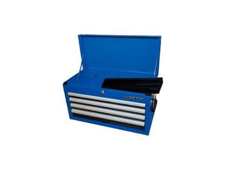 King Tony - SKRZYNKA WARSZTATOWA 4 SZUFLADY (BEZ NARZĘDZI) - NIEBIESKA Z CZARNYMI SZUFLADAMI, PROWADNICE ŁOŻYSKOWANE - 87412-4B-BK