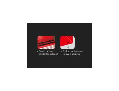 King Tony - SKRZYNKA WARSZTATOWA 5 SZUFLAD (BEZ NARZĘDZI) - CZERWONA, PROWADNICE ŁOŻYSKOWANE - 87419-5B - 3