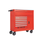 King Tony - WÓZEK WARSZTATOWY 7 SZUFLAD + BOCZNA SZAFKA (BEZ NARZĘDZI) - CZERWONY, PROWADNICE ŁOŻYSKOWANE - 87439-7B - 2