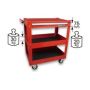 King Tony - WÓZEK WARSZTATOWY 1 SZUFLADA, BLAT ROBOCZY, 2 PÓŁKI (BEZ NARZĘDZI) - CZERWONY, PROWADNICE ŁOŻYSKOWANE - 87441-1B - 3