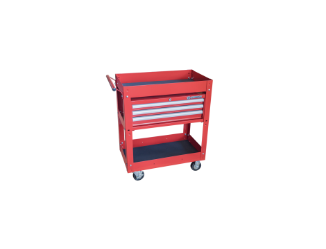 King Tony - WÓZEK WARSZTATOWY 3 SZUFLADY, BLAT ROBOCZY, 1 PÓŁKA (BEZ NARZĘDZI) - CZERWONY, PROWADNICE ŁOŻYSKOWANE - 87441-3B