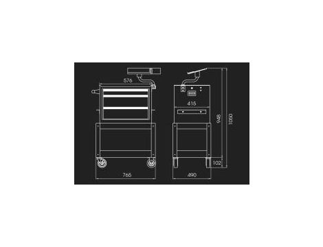 King Tony - WÓZEK WARSZTATOWY 3 SZUFLADY, BLAT ROBOCZY, 2 PÓŁKI (BEZ NARZĘDZI) - CZERWONY, PROWADNICE ŁOŻYSKOWANE - 87442-3B - 2