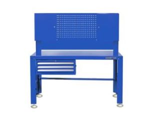 King Tony - NIEBIESKI STÓŁ WARSZTATOWY 3 SZUFLADY, PROWADNICE ŁOŻYSKOWANE ZE ŚCIANĄ TYLNĄ i 2 SZAFKAMI - 87502-B