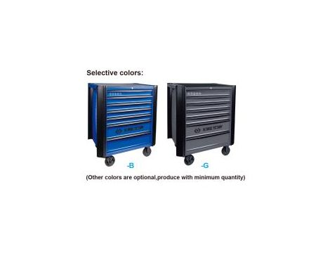 King Tony - WÓZEK WARSZTATOWY Z PROTEKTORAMI 7 SZUFLAD (BEZ NARZĘDZI) - SZARY, PROWADNICE ŁOŻYSKOWANE - 87634-7B-G