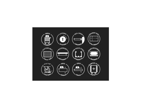 King Tony - WÓZEK WARSZTATOWY Z PROTEKTORAMI 7 SZUFLAD (BEZ NARZĘDZI) - SZARY, PROWADNICE ŁOŻYSKOWANE - 87634-7B-G - 3