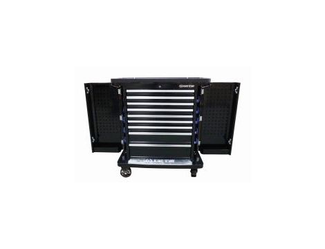 King Tony - WÓZEK WARSZTATOWY 9 SZUFLADOWY + 2 SZAFKI BOCZNE, CZARNY (BEZ NARZĘDZI) - 87A38-9BA-K