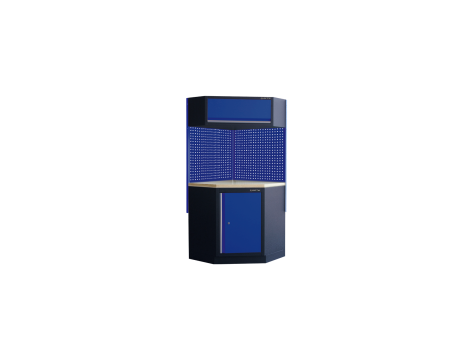 King Tony - ZESTAW NAROŻNIKOWY DO MEBLI WARSZTATOWYCH Z BLATEM DREWNIANYM (NIEBIESKI) - 87D11X06A-KB