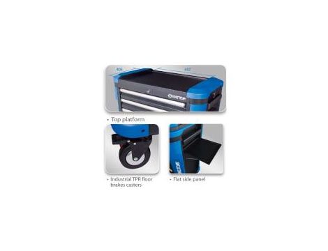 King Tony - WÓZEK WARSZTATOWY Z PROTEKTORAMI 7 SZUFLAD (BEZ NARZĘDZI) - CZARNO NIEBIESKI, PROWADNICE ŁOŻYSKOWANE - 87G31-7BA-BK