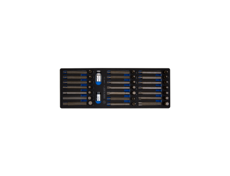 King Tony - ZESTAW BITÓW 10mm 44cz. HEX 4 - 12mm, TORX T20 - T60, SPLINE 5 - 12mm, WKŁAD Z PIANKI EVA DO WÓZKA - 9-1044CQV - 2