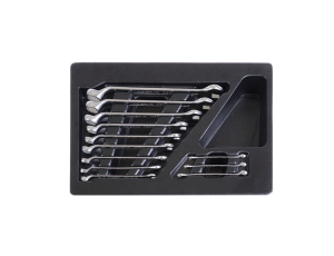 King Tony - ZESTAW KLUCZY PŁASKO-OCZKOWYCH ODGIĘTYCH 12cz. 6 - 22mm, WKŁAD DO WÓZKA - 9-1272MR