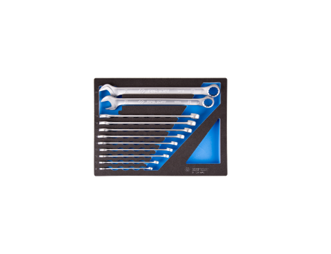 King Tony - ZESTAW KLUCZY PŁASKO-OCZKOWYCH 11cz. 8 - 24mm, WKŁAD Z PIANKI, DO WÓZKA - 9-12A1MRV