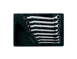 King Tony - ZESTAW KLUCZY OCZKOWYCH ODGIĘTYCH 45° 8cz. 6 - 22mm, WKŁAD DO WÓZKA - 9-1608MR