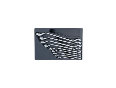 King Tony - ZESTAW KLUCZY OCZKOWYCH ODGIĘTYCH 45° 9cz. 8 - 26mm, WKŁAD DO WÓZKA - 9-1609MR