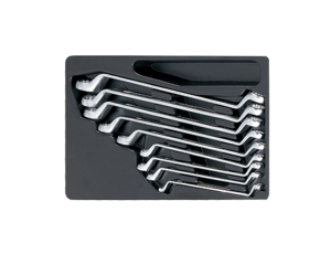 King Tony - ZESTAW KLUCZY OCZKOWYCH ODGIĘTYCH 75 9cz. 8 - 26mm, WKŁAD DO WÓZKA - 9-1709MR