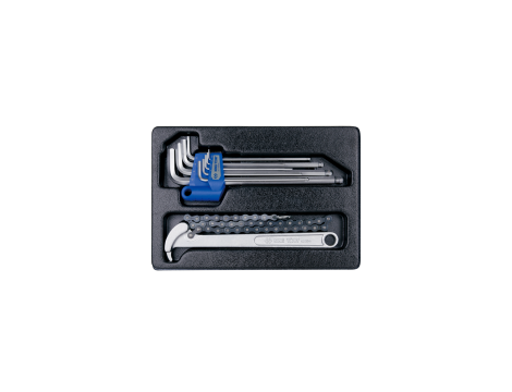 King Tony - ZESTAW IMBUSÓW 9 szt. 1120 HEX Z KULKĄ EKSTRA DŁUGIE 1,5 - 10mm+ KLUCZ DO FILTRA OLEJU 3204, WKŁAD DO WÓZKA - 9-20110MR