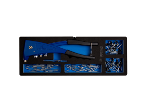 King Tony - NITOWNICA RĘCZNA DO NITÓW STALOWYCH 2.4 - 4.8mm Z ZESTWEM NITÓW, WKŁAD Z PIANKI EVA DO WÓZKA - 9-21-20-07MRV