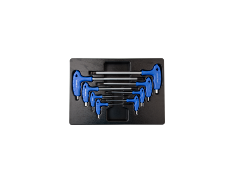 King Tony - ZESTAW IMBUSÓW Z UCHWYTEM "L" 8szt. HEX / HEX Z KULKĄ 2 - 10mm, WKŁAD DO WÓZKA - 9-22108MR