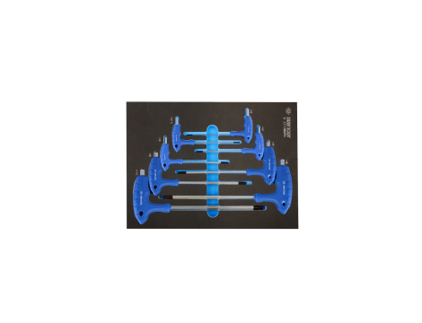 King Tony - ZESTAW IMBUSÓW Z UCHWYTEM "L" 8szt. HEX / HEX Z KULKĄ 2 - 10mm, WKŁAD Z PIANKI EVA DO WÓZKA - 9-22108MRV