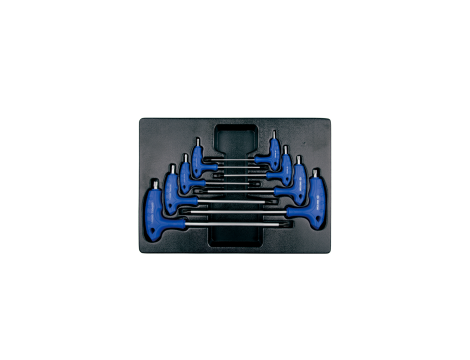 King Tony - ZESTAW IMBUSÓW Z UCHWYTEM "L" 8szt. TORX / TORX T10 - T50, WKŁAD DO WÓZKA - 9-22308TR