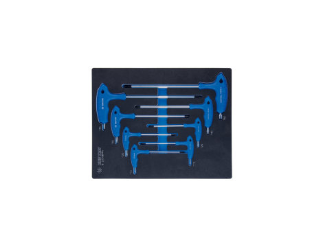 King Tony - ZESTAW IMBUSÓW Z UCHWYTEM "L" 8szt. TORX / TORX T10 - T50, WKŁAD Z PIANKI EVA DO WÓZKA - 9-22308TRV