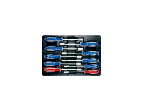 King Tony - ZESTAW WKRĘTAKÓW Z NASADKĄ 10 cz. 6-13MM + 1/4", 5/16", WKŁAD DO WÓZKA - 9-30110CR