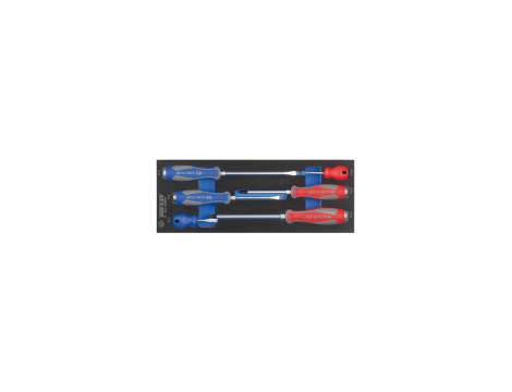 King Tony - ZESTAW WKRĘTAKÓW ŚLUSARSKICH 6 cz. KRZYŻAK + PŁASKIE, WKŁAD Z PIANKI EVA DO WÓZKA - 9-30216MRV