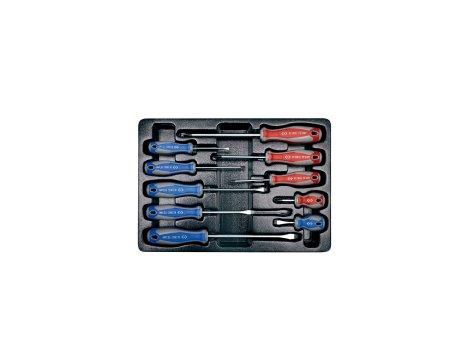 King Tony - ZESTAW WKRĘTAKÓW 10 cz. KRZYŻAK + PŁASKIE, WKŁAD DO WÓZKA - 9-31110MR