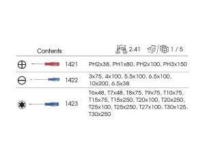 King Tony - ZESTAW WKRĘTAKÓW 24 cz. KRZYŻAKI PH1 - PH3, PŁASKIE 3 - 10mm, TORX T6 - T30, WKŁAD Z PIANKI EVA DO WÓZKA - 9-31124MRV