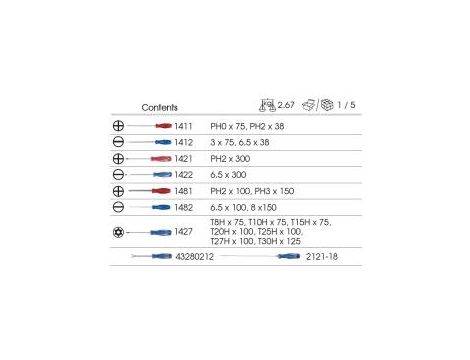 King Tony - ZESTAW WKRĘTAKÓW 19 cz. RÓŻNE TYPY, WKŁAD DO WÓZKA - 9-31919MR