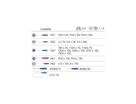 King Tony - ZESTAW WKRĘTAKÓW 20 cz. KRZYŻAK + PŁASKIE, WKŁAD Z PIANKI EVA DO WÓZKA - 9-31920MRV