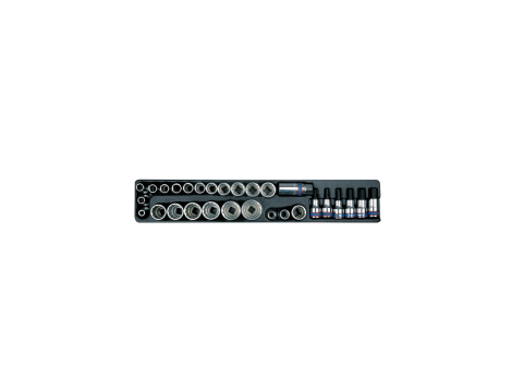 King Tony - ZESTAW- NASADKI 1/2" 12-KĄT. KRÓTKIE 8 - 32MM, 7/16"-7/8", HEX H5 - H14, NASADKA DO ŚWIEC 21MM, WKŁAD DO SKRZYNKI 87408, 29 CZ. - 9-4029CR - 2