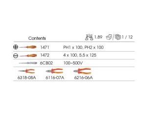 King Tony - ZESTAW IZOLOWANYCH SZCZYPIEC, WKRĘTAKÓW + PRÓBNIK, WKŁAD DO WÓZKA - 9-40618GP