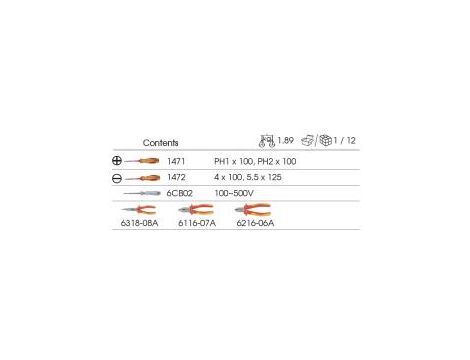 King Tony - ZESTAW IZOLOWANYCH SZCZYPIEC, WKRĘTAKÓW + PRÓBNIK, WKŁAD DO WÓZKA - 9-40618GP