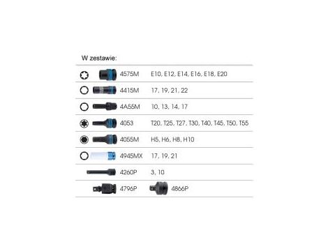 King Tony - ZESTAW NASADEK UDAROWYCH 1/2" 33cz., WKŁAD Z PIANKI EVA DO WÓZKA - 9-4443MPV
